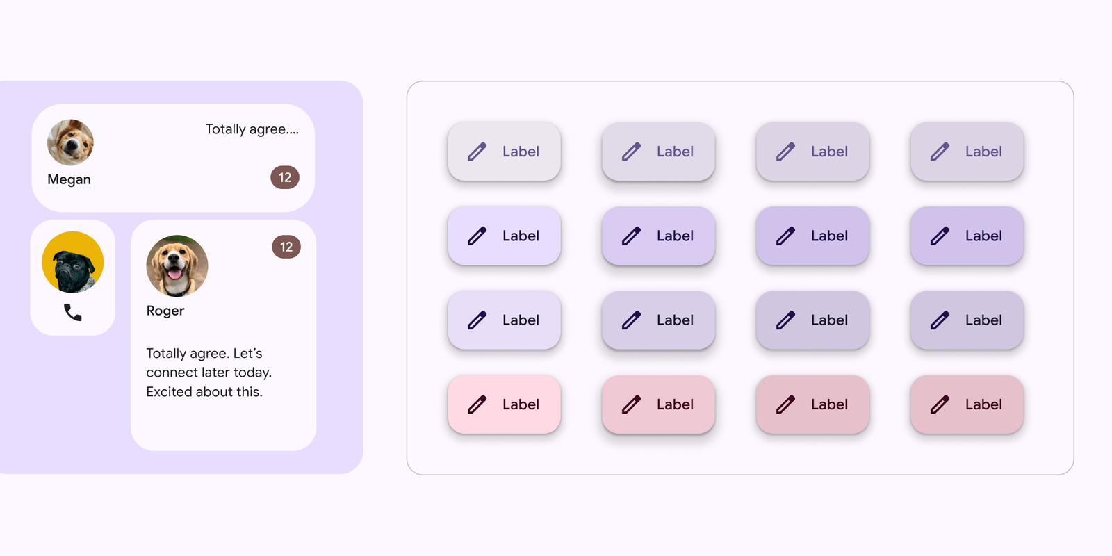 Components from the UI library