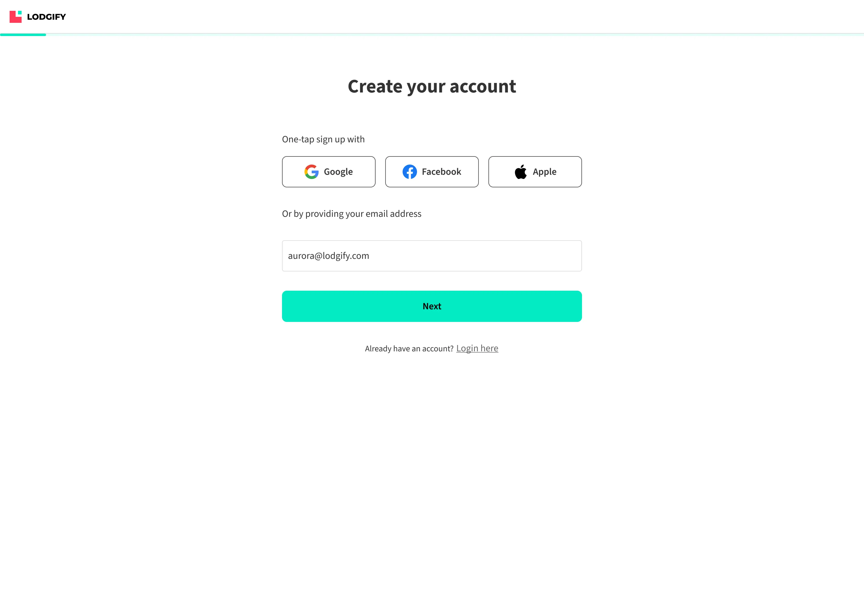 Signup flow